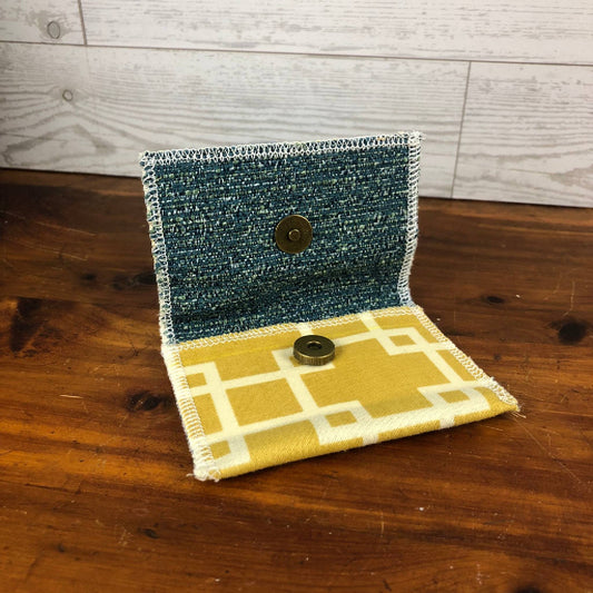 MINA Snap Wallet Pouch - Yellow Geometric/Teal