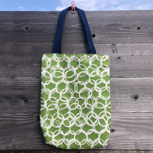 MINA Tote Bag - Yellow/Green Geometric Circles
