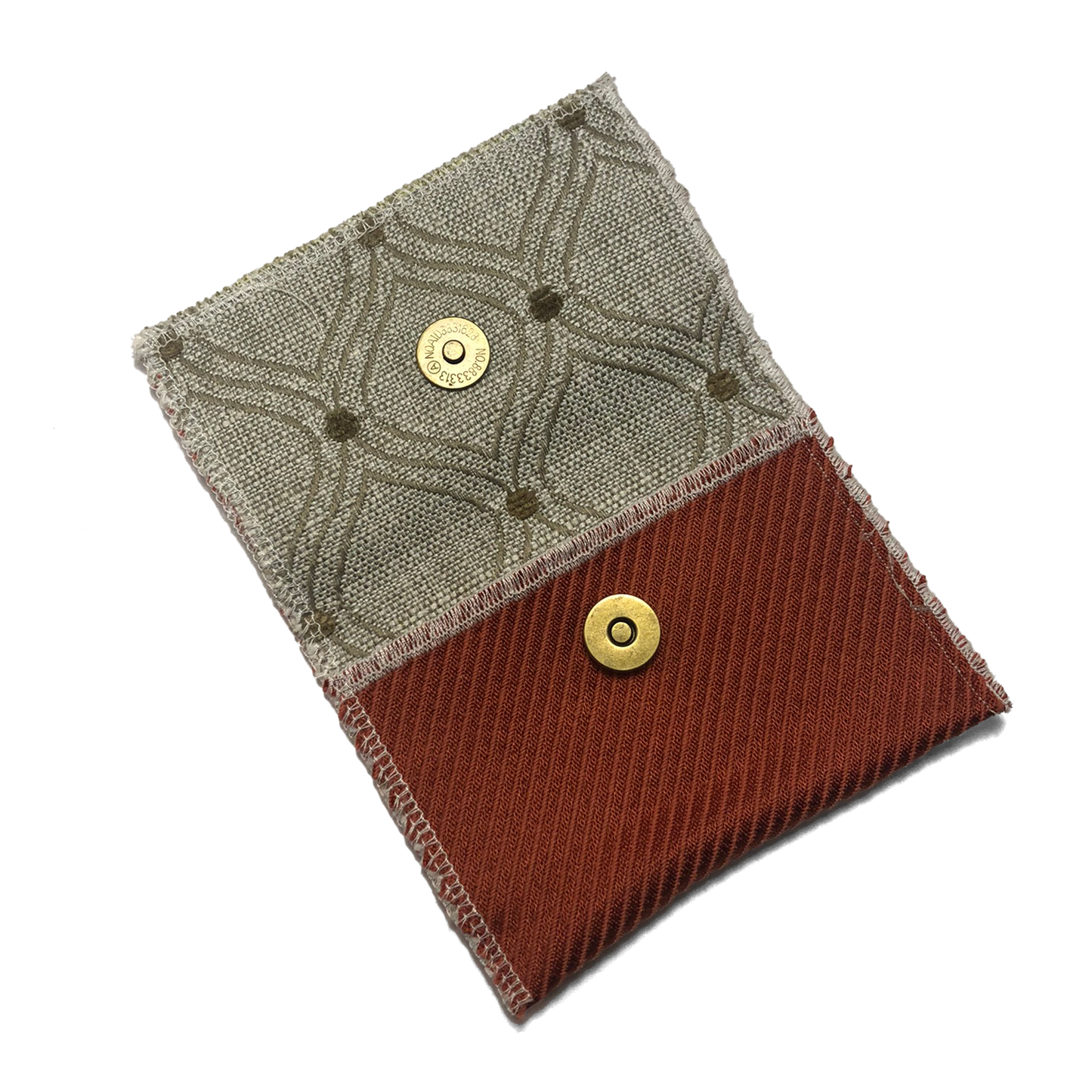Snap Wallet Pouch - Burnt Orange/Gray Abstract