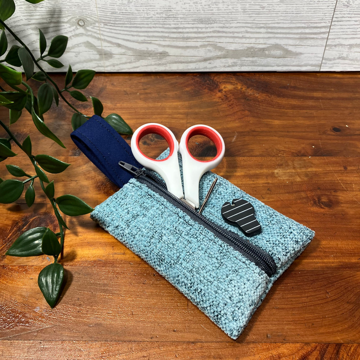 Mini MINA Zip Wallet - Blue