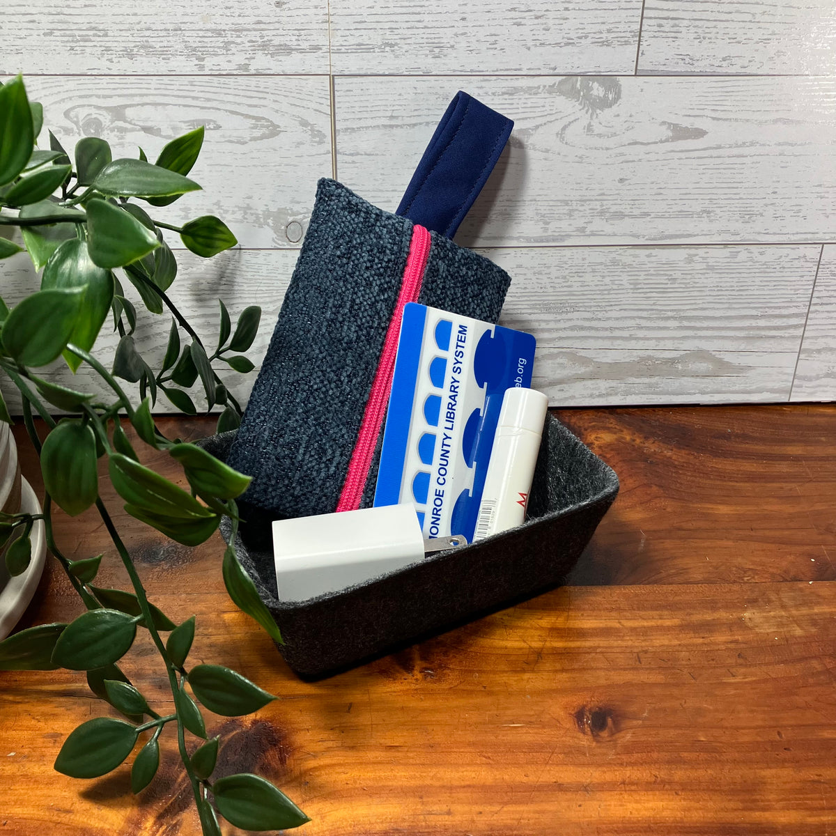Mini MINA Zip Wallet - Blue