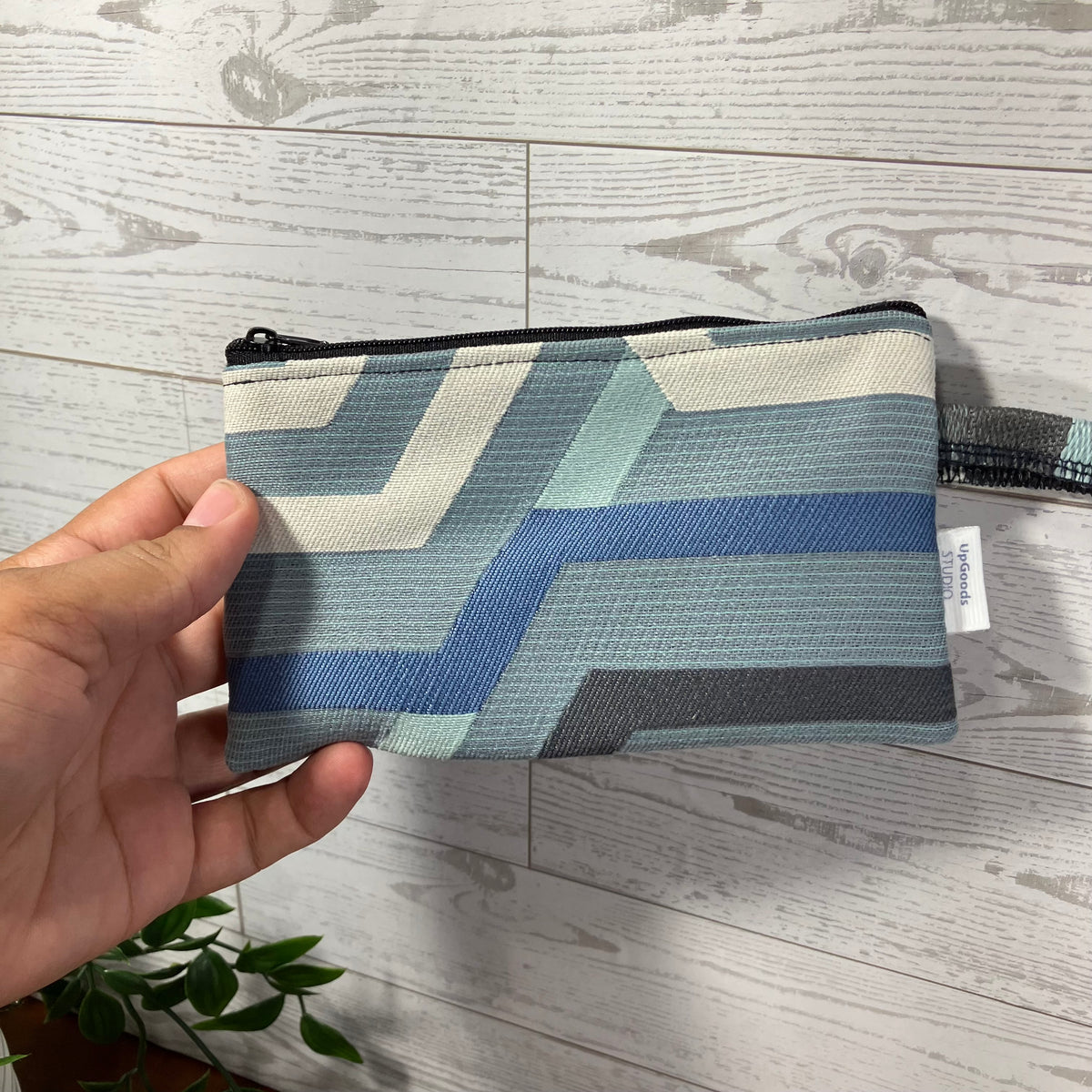 MINA Zippered Pouch - Geometric Map Stripes