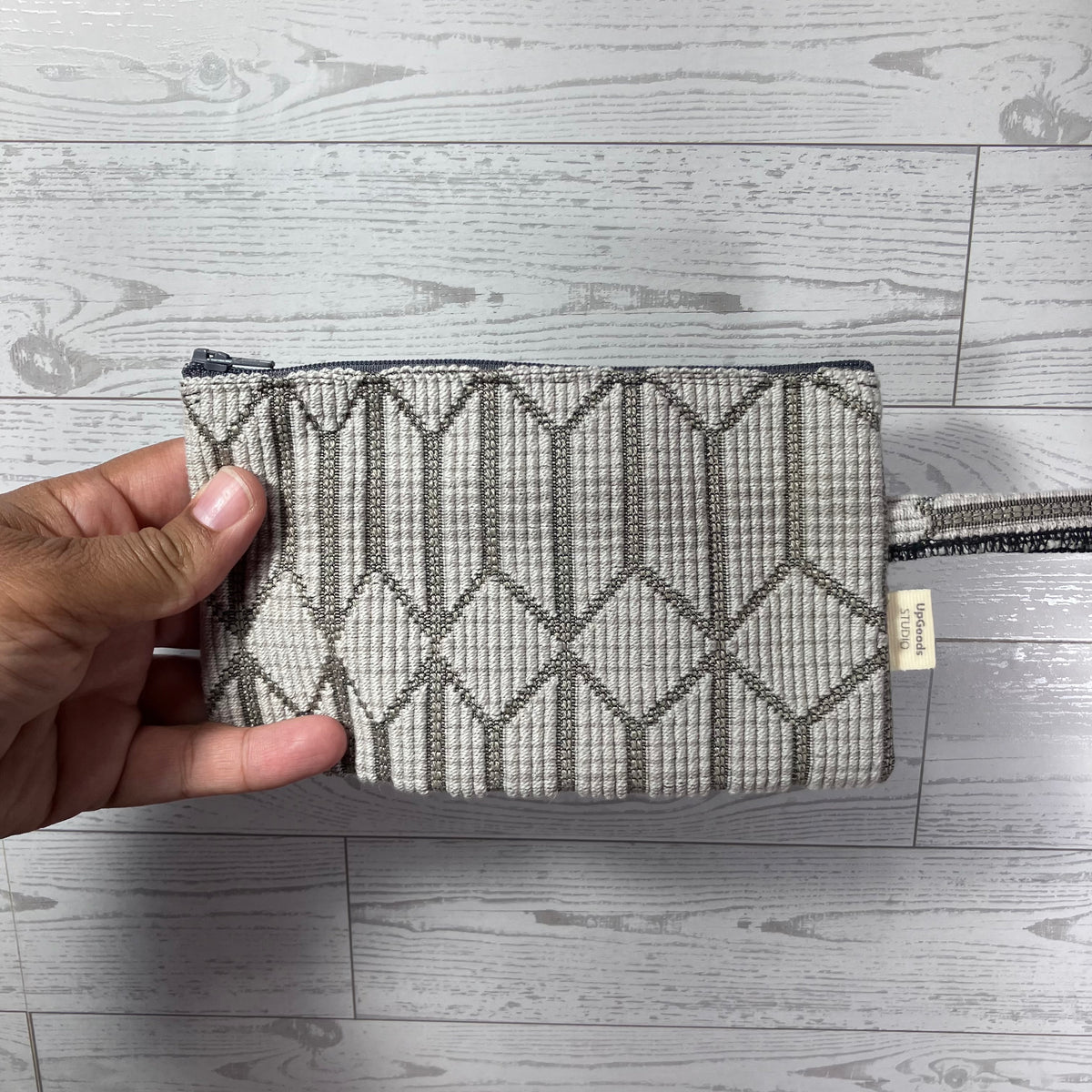 MINA Zippered Pouch - Gray Geometric