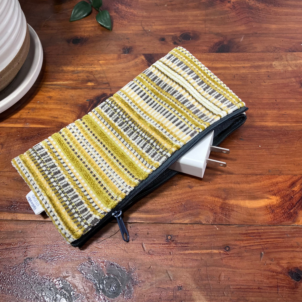 MINA Zippered Pouch - Fuzzy Striped