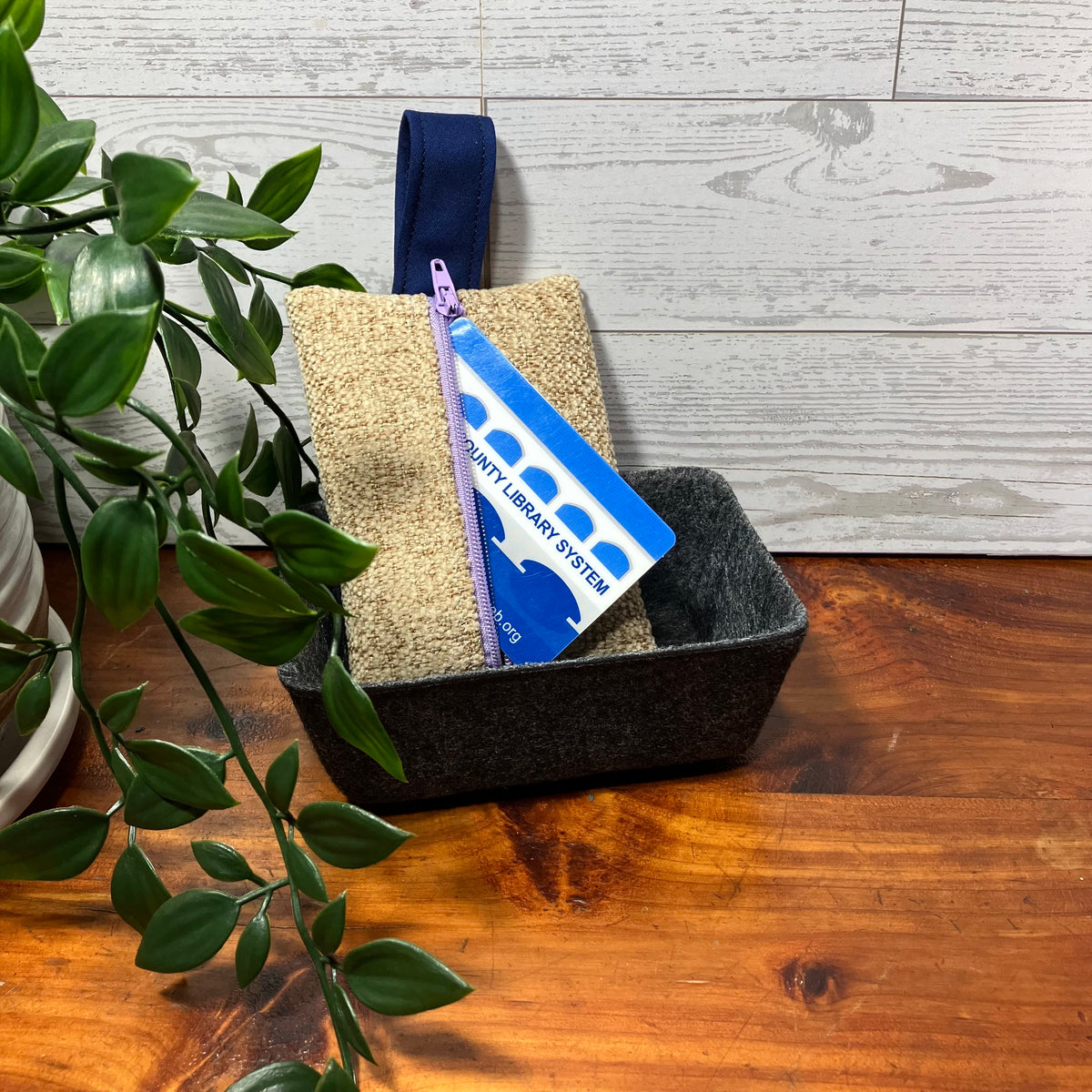 Mini MINA Zip Wallet - Neutral