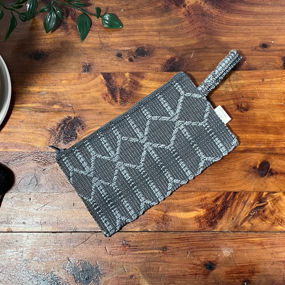 MINA Zippered Pouch - Gray Geometric