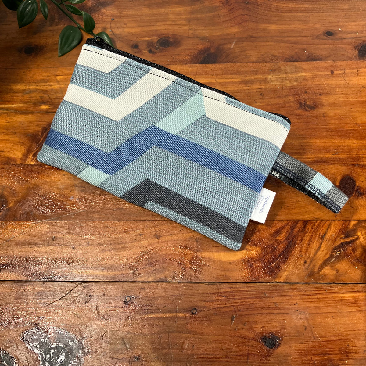 MINA Zippered Pouch - Geometric Map Stripes