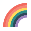 Colorful rainbow icon on a white background
