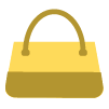 Yellow handbag on a white background