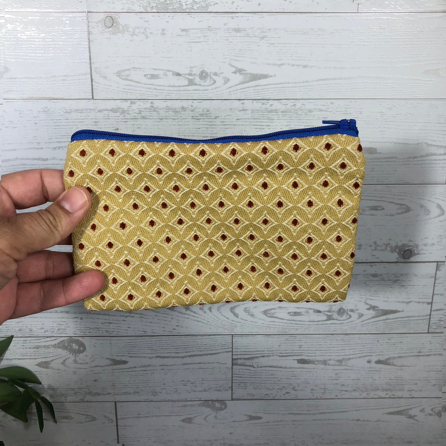 MINA Zippered Pouch Set - Gold Diamond Red Dot