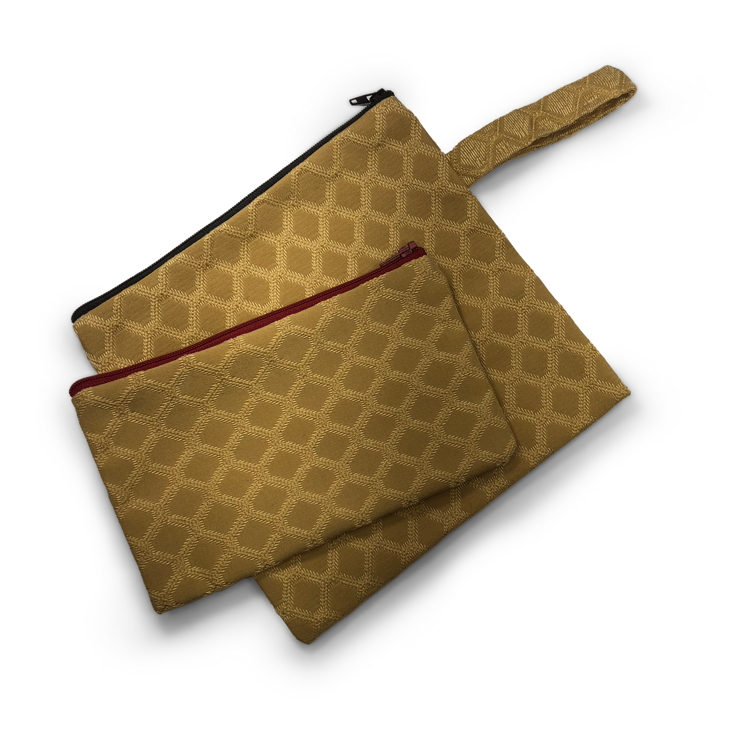 MINA Zippered Pouch Set - Gold Diamond