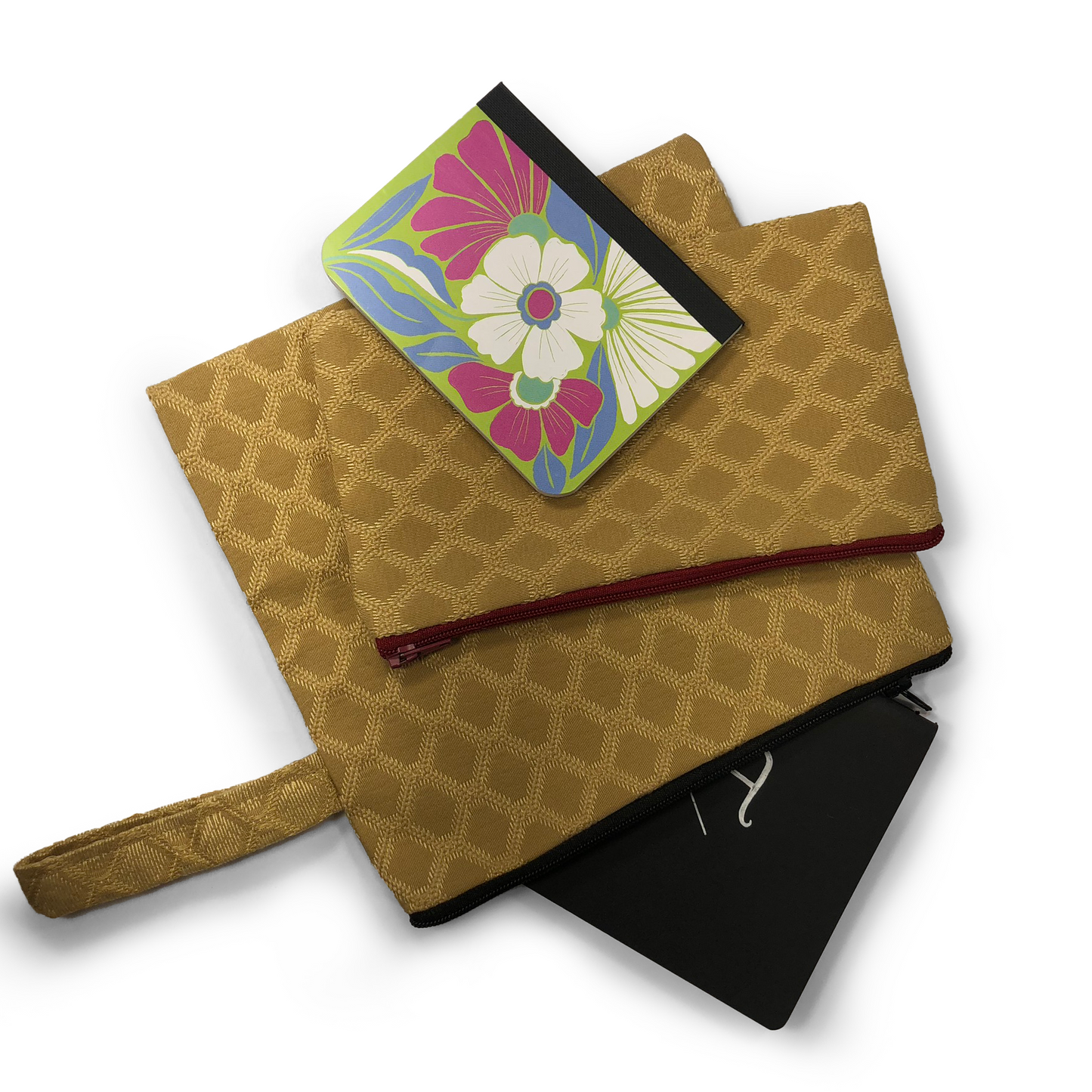 MINA Zippered Pouch Set - Gold Diamond