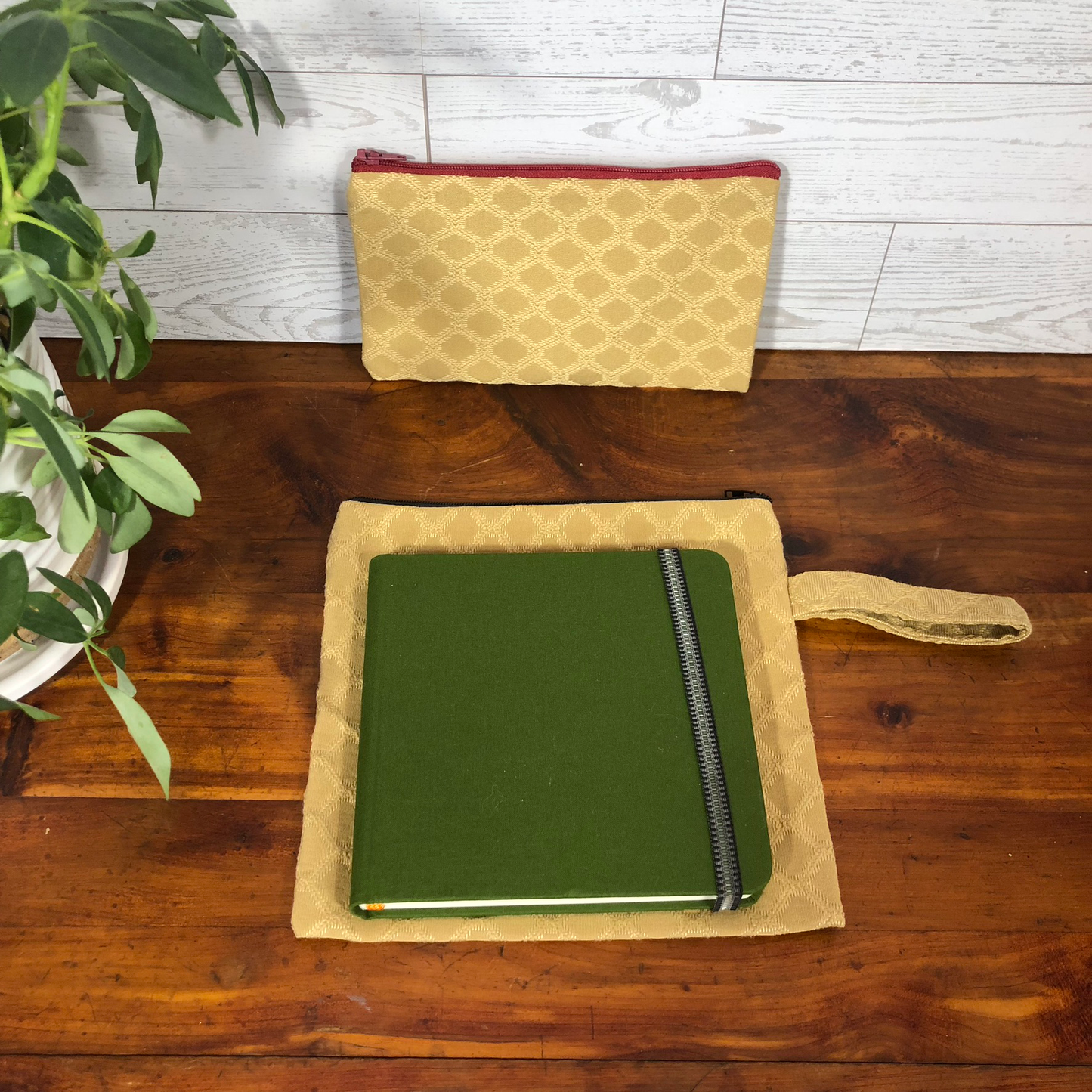 MINA Zippered Pouch Set - Gold Diamond