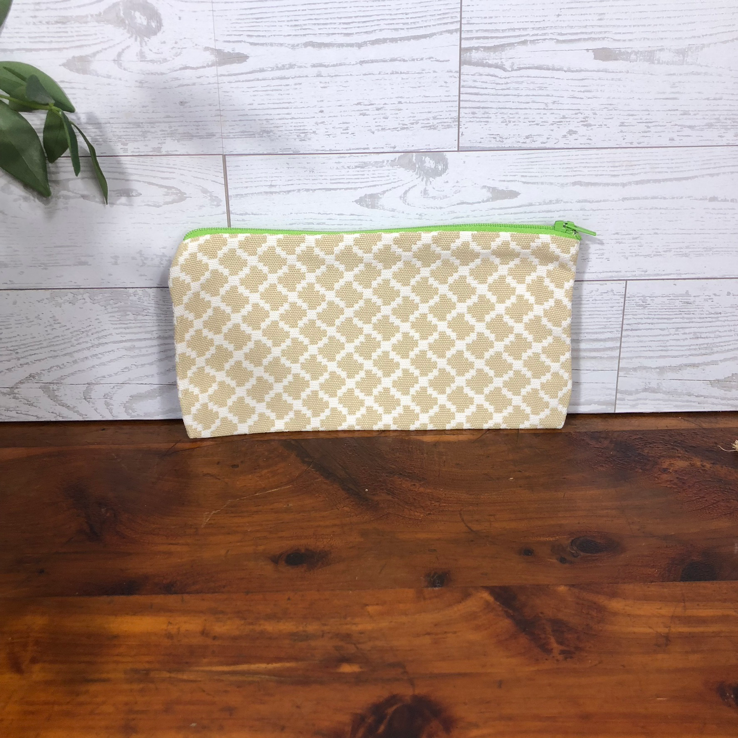 MINA Zippered Pouch Set - Tan Houndstooth