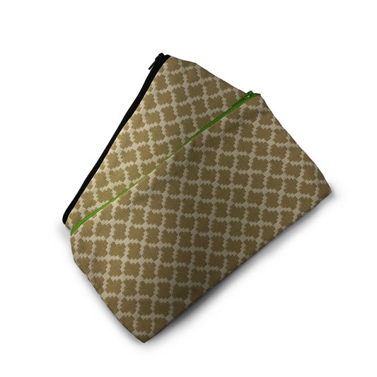 MINA Zippered Pouch Set - Tan Houndstooth