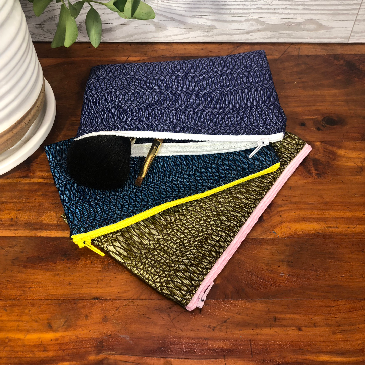 MINA Zippered Pouch Set - Elongated Oval