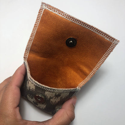 MINA Snap Wallet Pouch - Gray Geometric/Burnt Orange (PI)