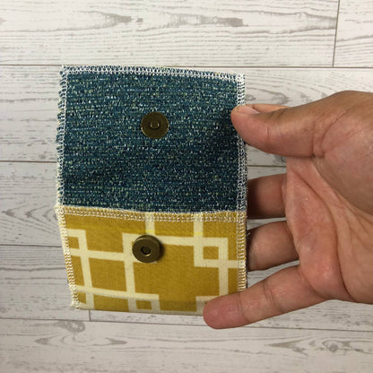 MINA Snap Wallet Pouch - Yellow Geometric/Teal