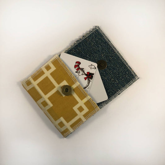 MINA Snap Wallet Pouch - Yellow Geometric/Teal