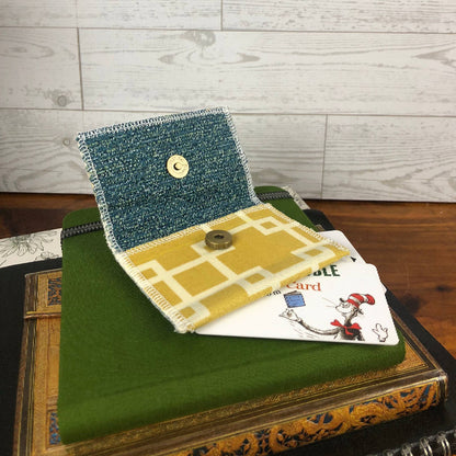 MINA Snap Wallet Pouch - Yellow Geometric/Teal