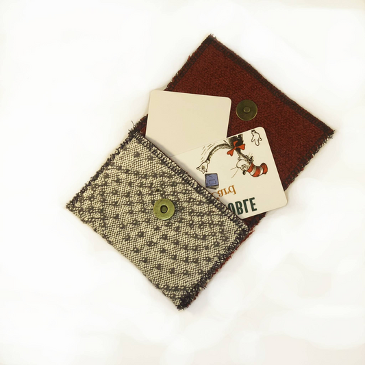 MINA Snap Wallet Pouch - Gray/Maroon