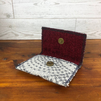 MINA Snap Wallet Pouch - Gray/Maroon