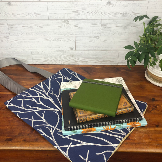 MINA Tote Bag - Gold Diamond/Navy Branch