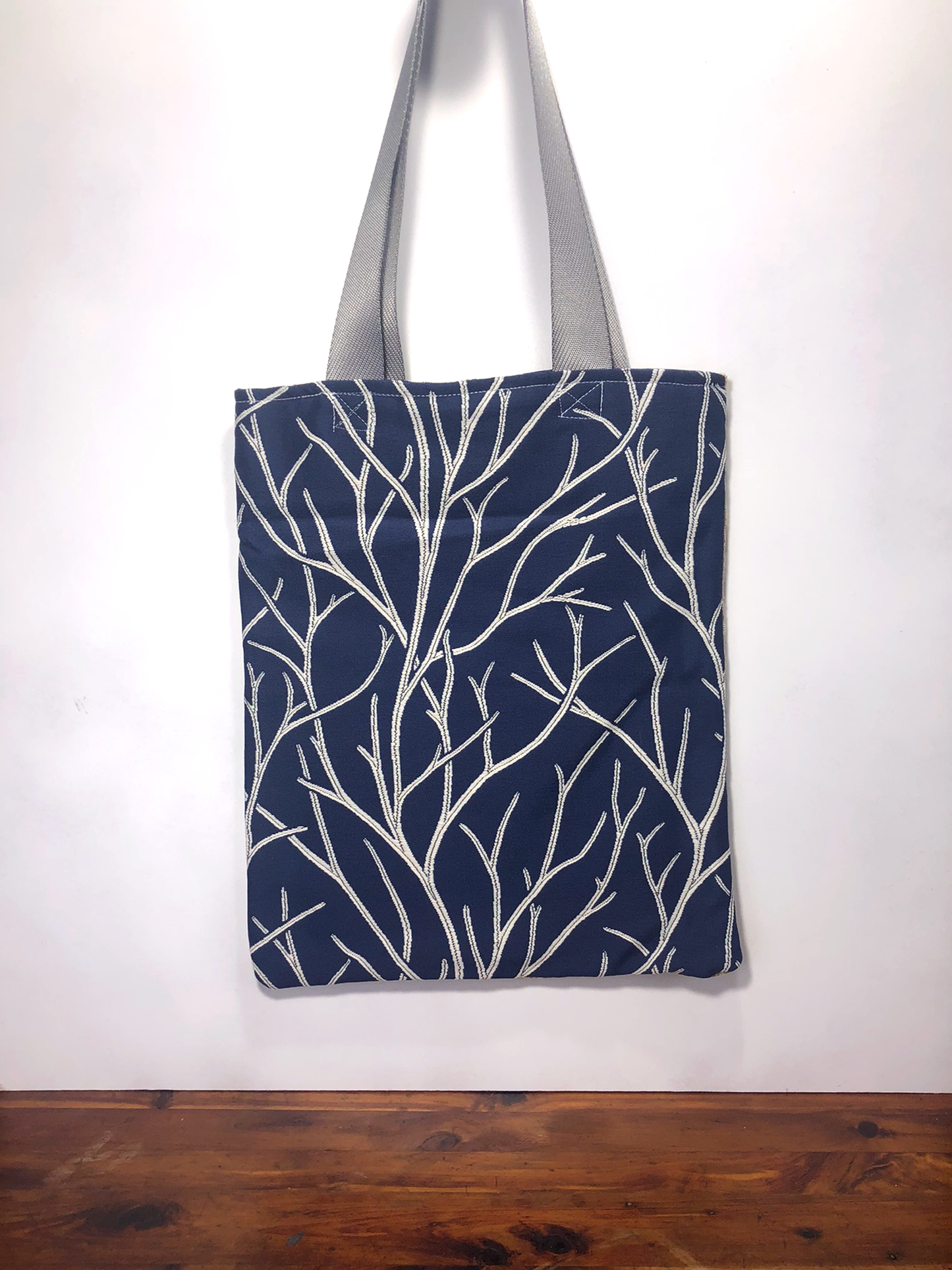 MINA Tote Bag - Gold Diamond/Navy Branch