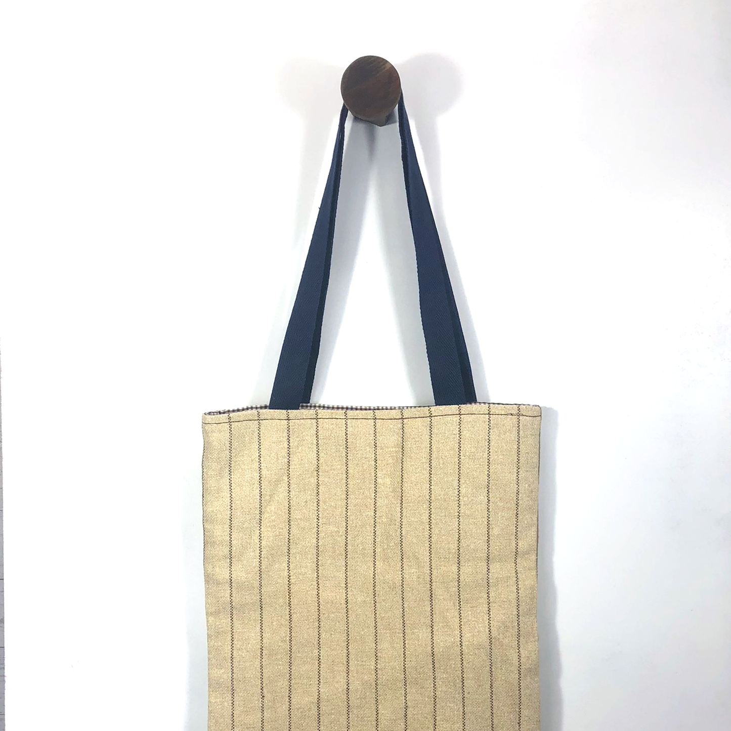 MINA Tote Bag - Brown/Tan Striped