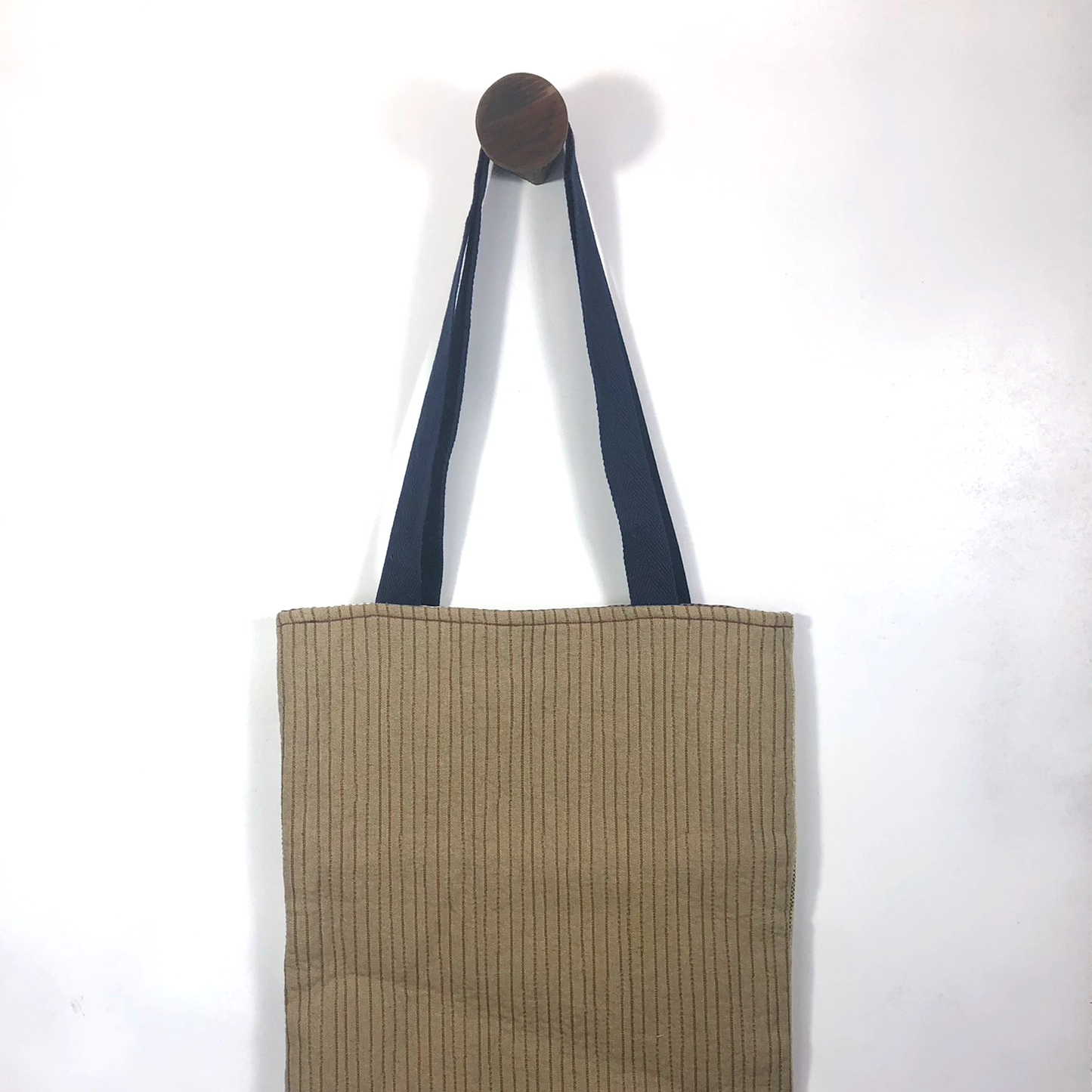 MINA Tote Bag - Brown/Tan Striped