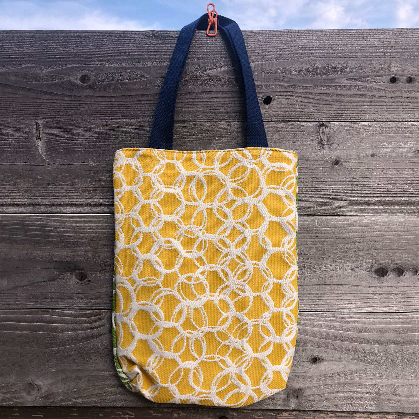 MINA Tote Bag - Yellow/Green Geometric Circles