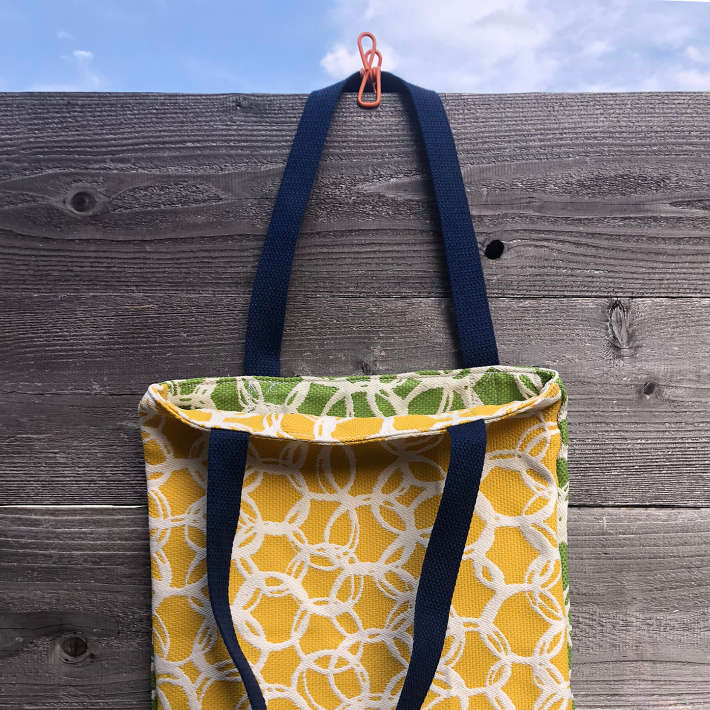MINA Tote Bag - Yellow/Green Geometric Circles