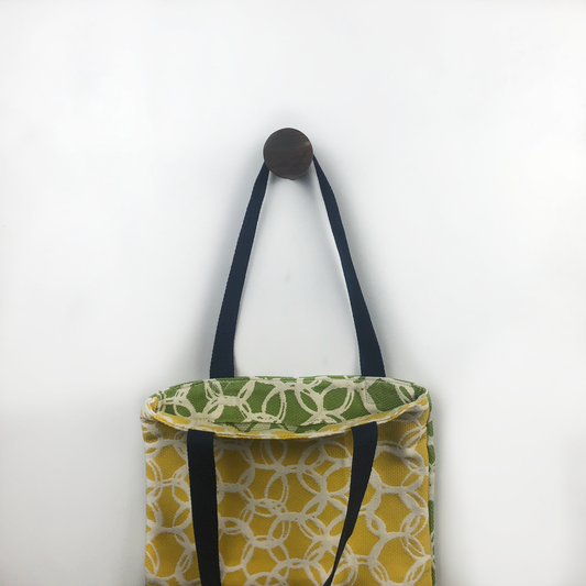 MINA Tote Bag - Yellow/Green Geometric Circles