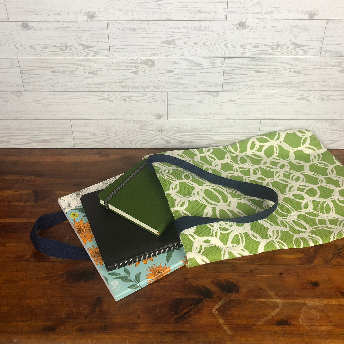 MINA Tote Bag - Yellow/Green Geometric Circles