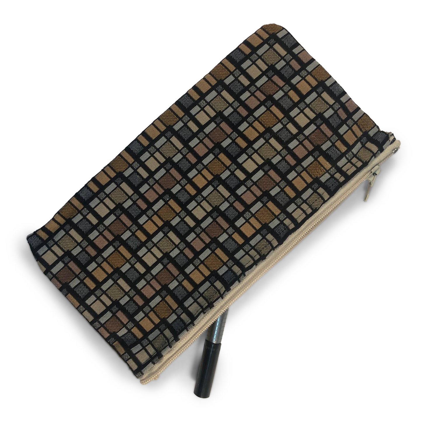 MINA Zippered Pouch - Black Geometric