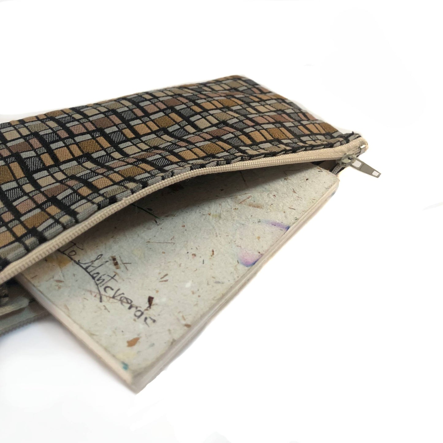 MINA Zippered Pouch - Black Geometric