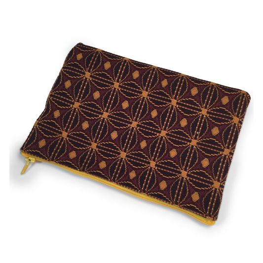 MINA Zippered Pouch - Red/Black Geometric Circles