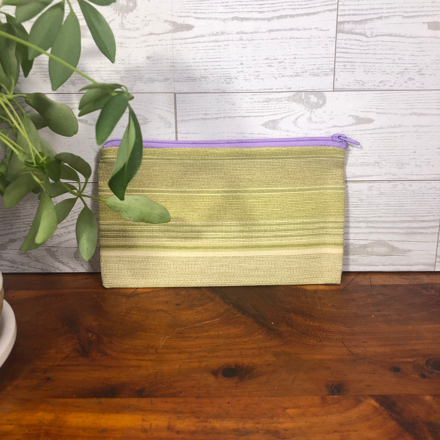 MINA Zippered Pouch Set - Green Striped