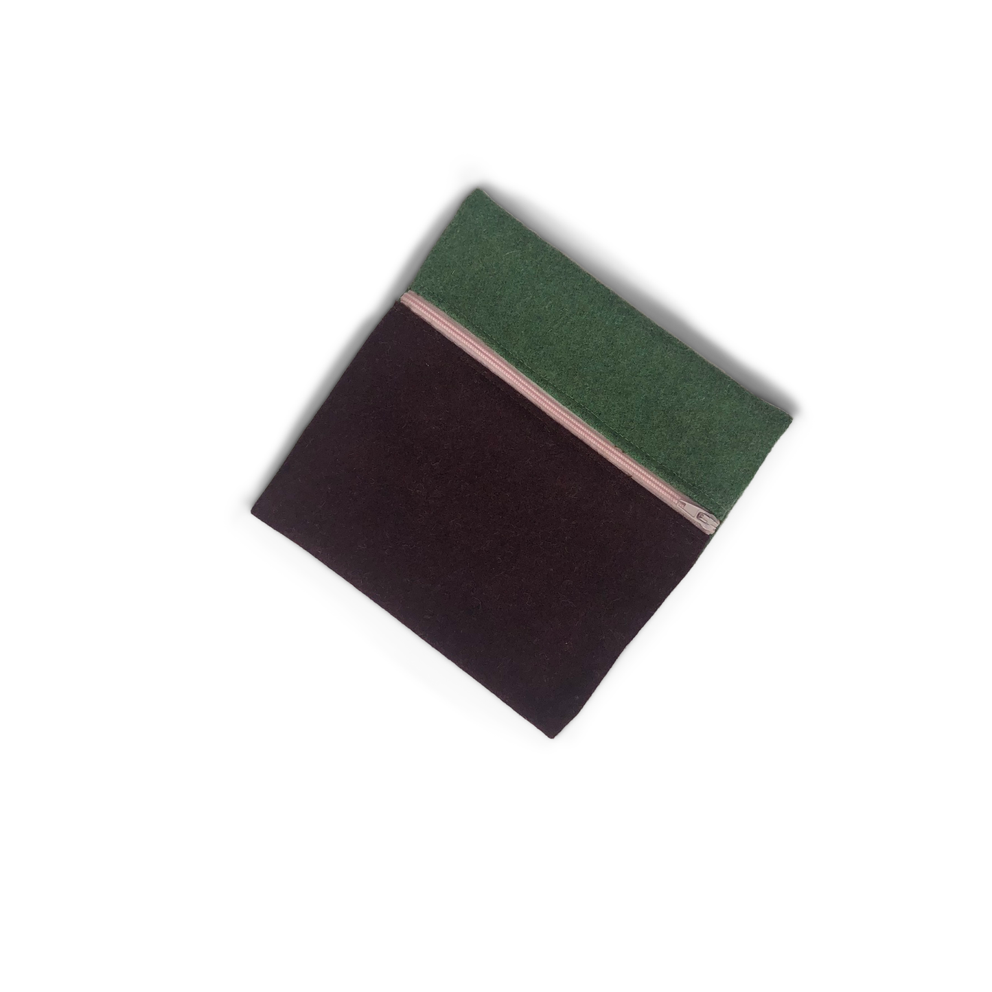 MINA Zippered Pouch - Square - Sea Foam Green/Maroon