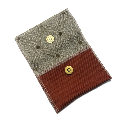 Snap Wallet Pouch - Burnt Orange/Gray Abstract