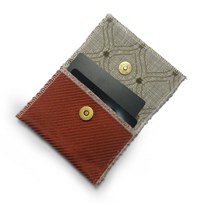 Snap Wallet Pouch - Burnt Orange/Gray Abstract