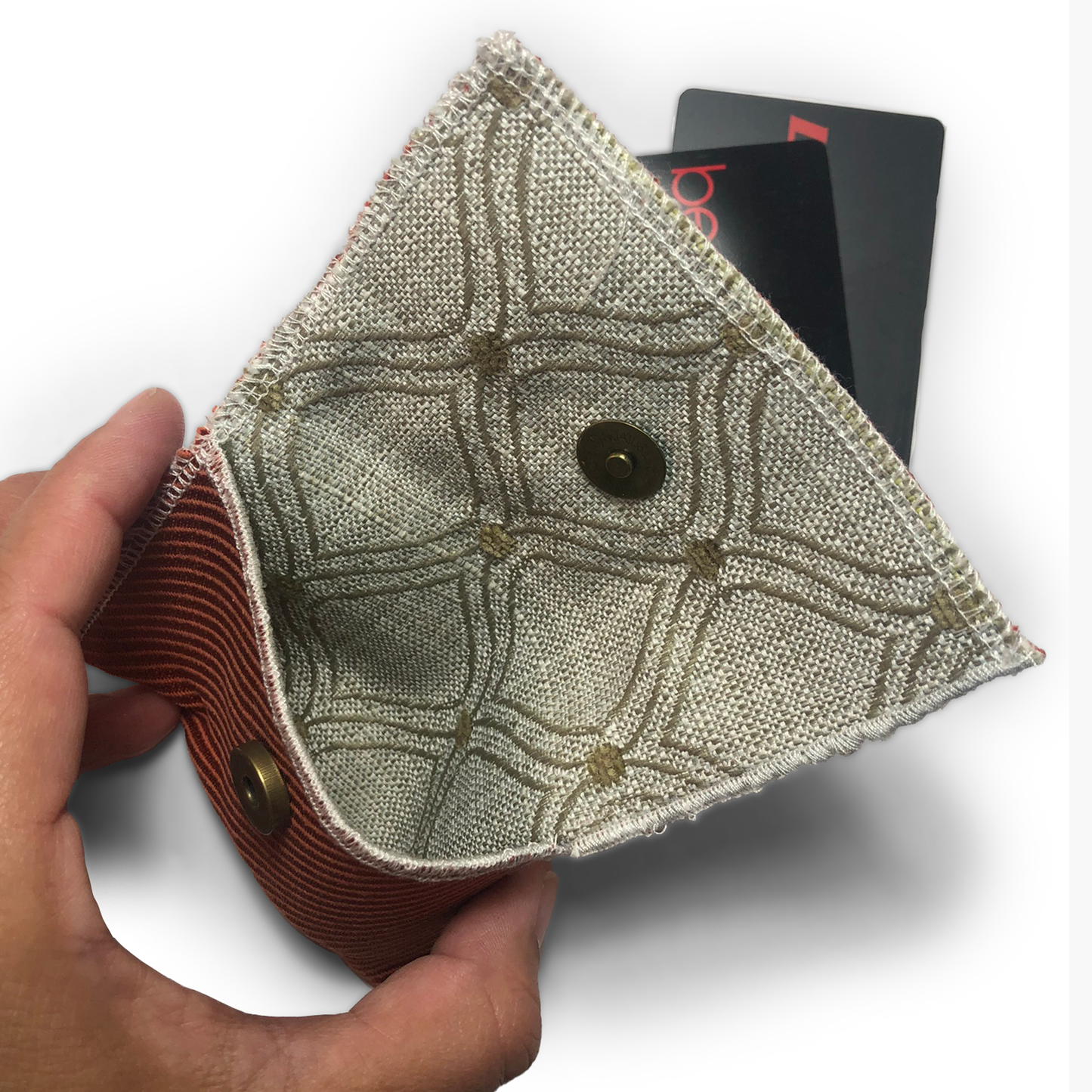 Snap Wallet Pouch - Burnt Orange/Gray Abstract