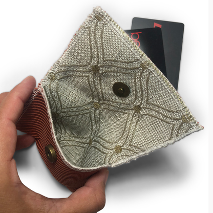 Snap Wallet Pouch - Burnt Orange/Gray Abstract