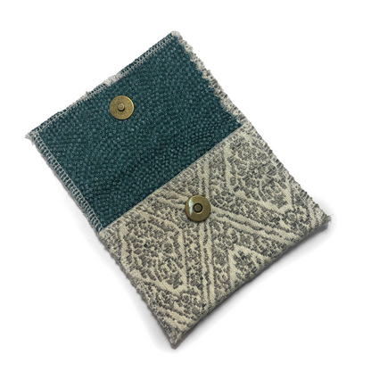 Snap Wallet Pouch - Gray Diamond/Teal