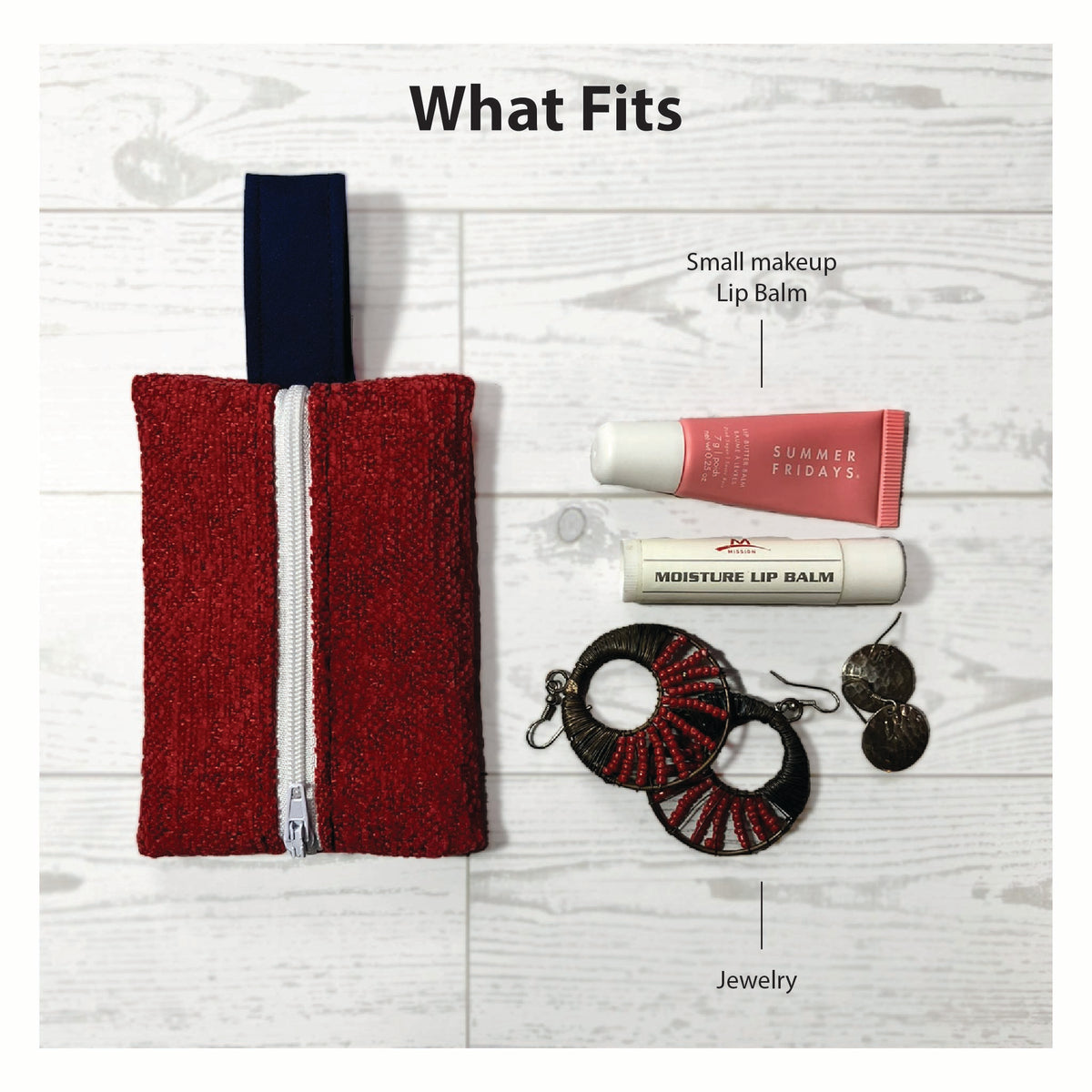 Mini MINA Zip Wallet - Red